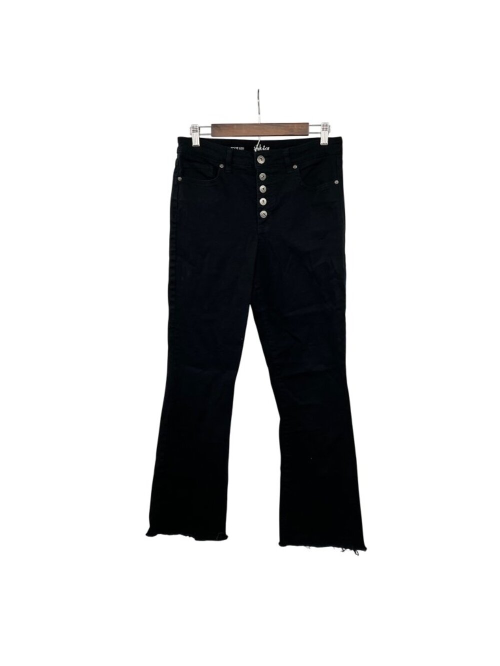 Style & Co Womens Boot Leg Jeans Button Fly High Rise Black Size 12